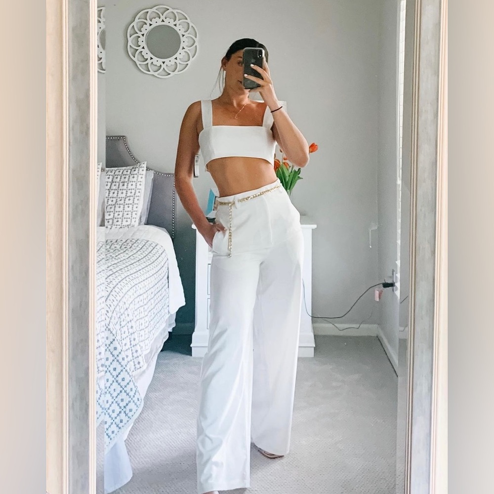 Danielle Bernstein two piece white set